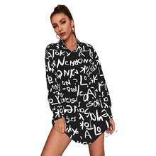 Indlæs billede til gallerivisning Afslappet top med revers med bogstavtryk