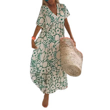 Indlæs billede til gallerivisning Kortærmet kjole med tryk