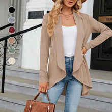 Indlæs billede til gallerivisning Langærmet ensfarvet cardigan