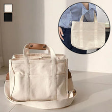 Indlæs billede til gallerivisning Lærredstaske med flere rum