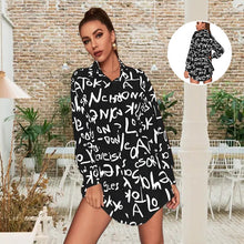 Indlæs billede til gallerivisning Afslappet top med revers med bogstavtryk