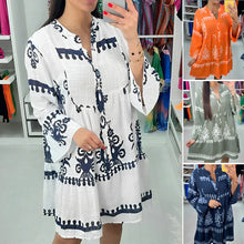 Indlæs billede til gallerivisning V-hals Button-Down Babydoll Kjole