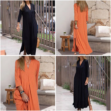 Indlæs billede til gallerivisning Elegant komfortabel kjole med V-hals