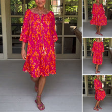 Indlæs billede til gallerivisning Kjole med fulde ærmer og print