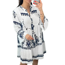 Indlæs billede til gallerivisning V-hals Button-Down Babydoll Kjole