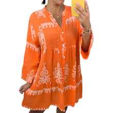 Indlæs billede til gallerivisning V-hals Button-Down Babydoll Kjole