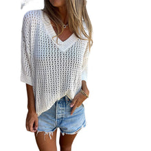 Indlæs billede til gallerivisning V-hals hul strikket top