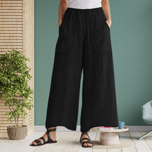 Indlæs billede til gallerivisning Sliplomme bukser i bomuld og linned