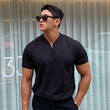 Indlæs billede til gallerivisning Kortærmet fitness T-shirt med korte ærmer