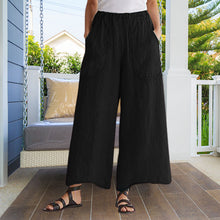 Indlæs billede til gallerivisning Sliplomme bukser i bomuld og linned