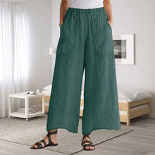 Indlæs billede til gallerivisning Sliplomme bukser i bomuld og linned