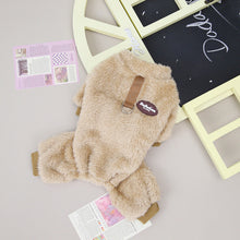 Indlæs billede til gallerivisning Elastisk Fleecejumpsuit til kæledyr med ring til snor