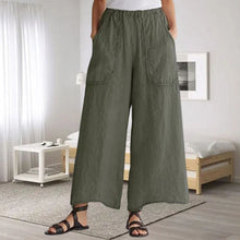Indlæs billede til gallerivisning Sliplomme bukser i bomuld og linned