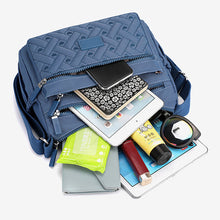 Indlæs billede til gallerivisning Skulder-/messengertaske i nylon/læder