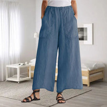 Indlæs billede til gallerivisning Sliplomme bukser i bomuld og linned