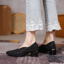 Indlæs billede til gallerivisning Udhulede meshsko med spids tå og kraftig hæl