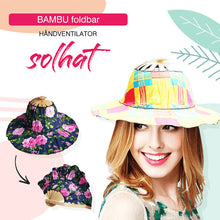 Indlæs billede til gallerivisning Bambus foldbar håndventilator solhat