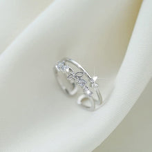 Indlæs billede til gallerivisning Dobbelt sommerfugl diamantring (med kort)