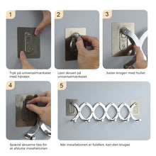 Indlæs billede til gallerivisning Udtrækkelig metal knagerække