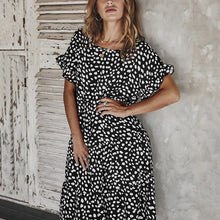Indlæs billede til gallerivisning Prikmønstret Kjole med Pjuskærmer