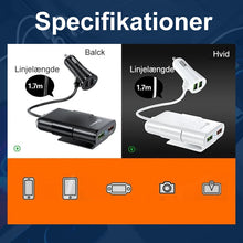Indlæs billede til gallerivisning 4 i 1 oplader til bagsædet i bilen