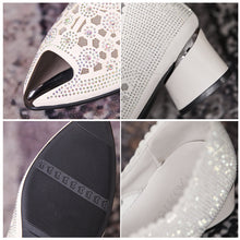 Indlæs billede til gallerivisning Udhulede meshsko med spids tå og kraftig hæl