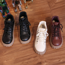 Indlæs billede til gallerivisning Populære lavskårne støvler med tyk sål