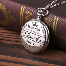 Indlæs billede til gallerivisning To My Son Kvarts lommekædeur