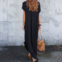 Indlæs billede til gallerivisning Kjole med V-udskæring, slidser og lommer