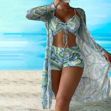 Indlæs billede til gallerivisning Tredelt bikini-sæt med tryk
