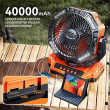 Indlæs billede til gallerivisning Camping blæser med LED lys