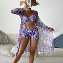 Indlæs billede til gallerivisning Tredelt bikini-sæt med tryk