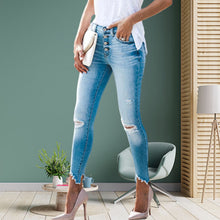 Indlæs billede til gallerivisning Uregelmæssige flossede jeans