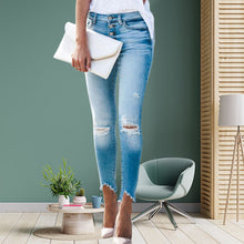 Indlæs billede til gallerivisning Uregelmæssige flossede jeans