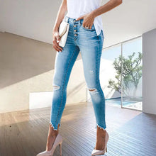 Indlæs billede til gallerivisning Uregelmæssige flossede jeans