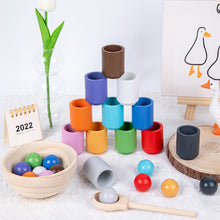 Indlæs billede til gallerivisning 12 farvet bold og kop legetøj