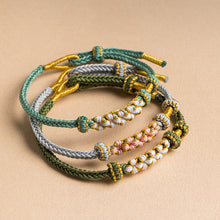 Indlæs billede til gallerivisning Flettet ferskenblomstrings armbånd