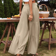 Indlæs billede til gallerivisning Bukser med brede ben i bomuldsblanding