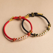 Indlæs billede til gallerivisning Flettet ferskenblomstrings armbånd