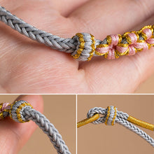 Indlæs billede til gallerivisning Flettet ferskenblomstrings armbånd