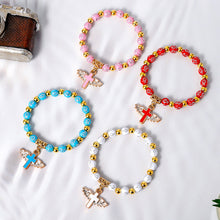 Indlæs billede til gallerivisning Armbånd med englevinger og kors