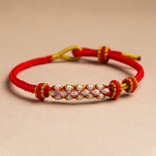 Indlæs billede til gallerivisning Flettet ferskenblomstrings armbånd