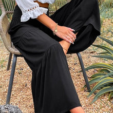 Indlæs billede til gallerivisning Bukser med brede ben i bomuldsblanding