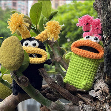 Indlæs billede til gallerivisning Kreativt håndstrikket nøgleetui med træksnor