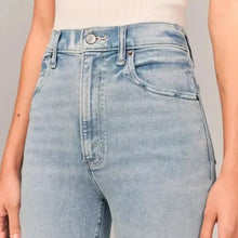 Indlæs billede til gallerivisning Højtaljede strækbare jeans med brede ben