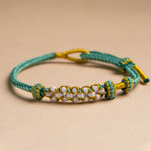 Indlæs billede til gallerivisning Flettet ferskenblomstrings armbånd