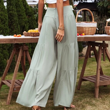 Indlæs billede til gallerivisning Bukser med brede ben i bomuldsblanding