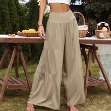 Indlæs billede til gallerivisning Bukser med brede ben i bomuldsblanding