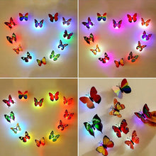 Indlæs billede til gallerivisning 3D LED sommerfugledekorations natlampe