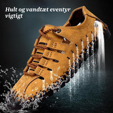 Indlæs billede til gallerivisning Afslappede lædersandaler med mikrofibersyninger i udhulet design (Herre)